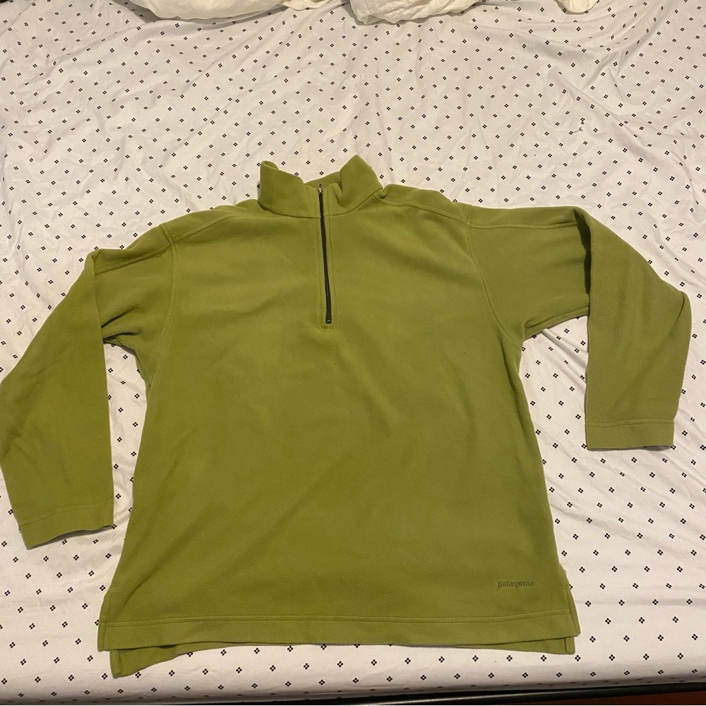 Patagonia women’s Micro D-Luxe zip neck fleece Green vintage READ DESCRIPTION!!